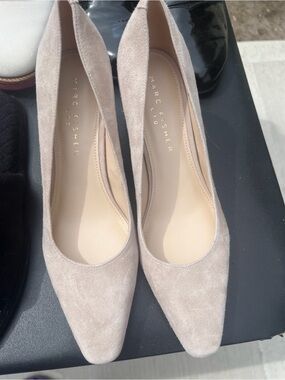 Marc Fisher Light Taupe Suede Pointed Toe Pumps